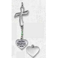 "Never Drive Faster..." Cross & Heart Car Charm